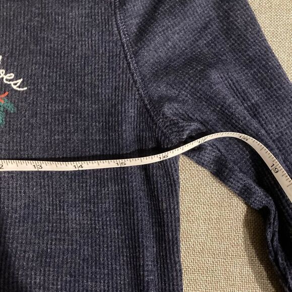 Mistletoes Waffle Knit Top- L Tall - Picture 4 of 7